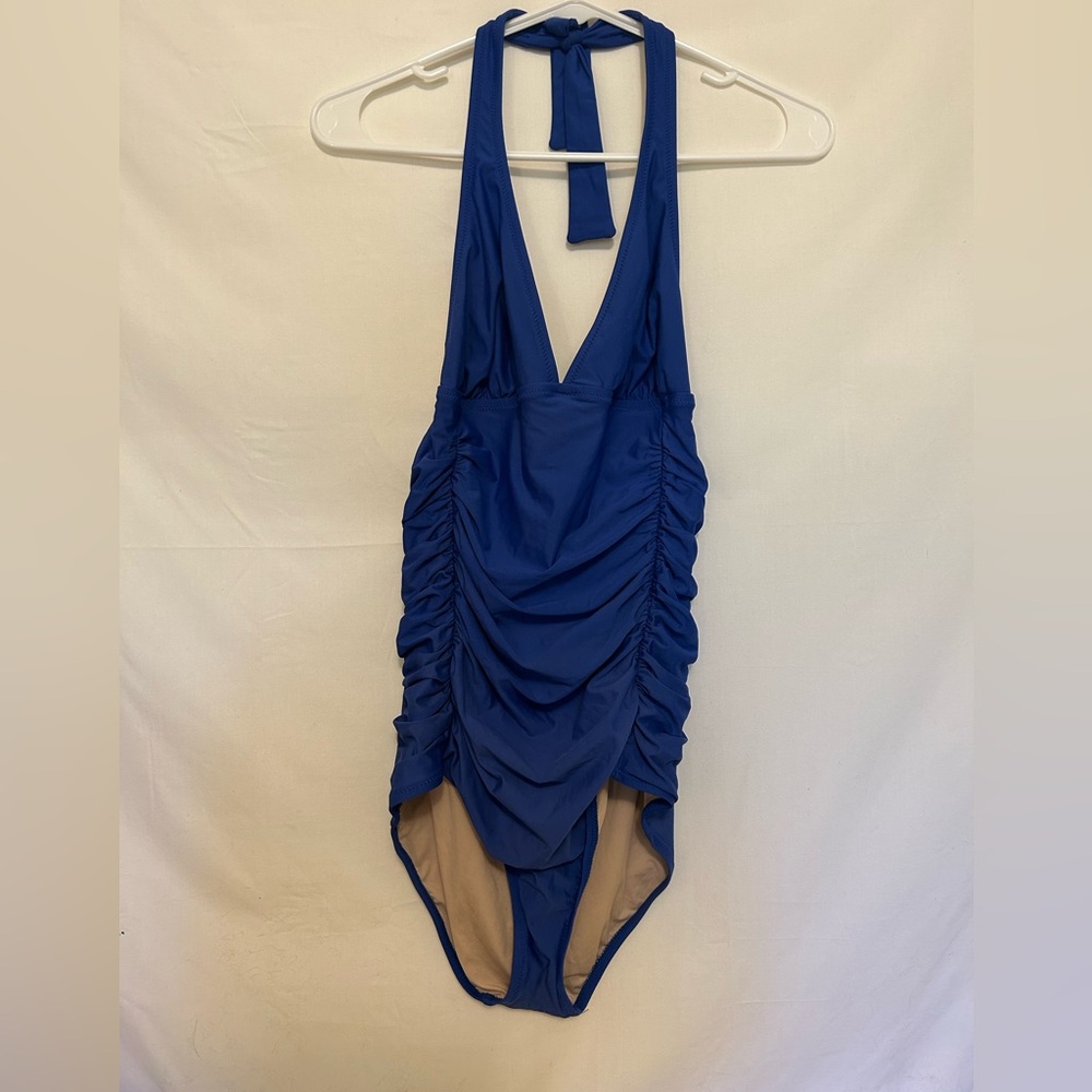 J. Crew Ruched halter one-piece swimsuit Size 10